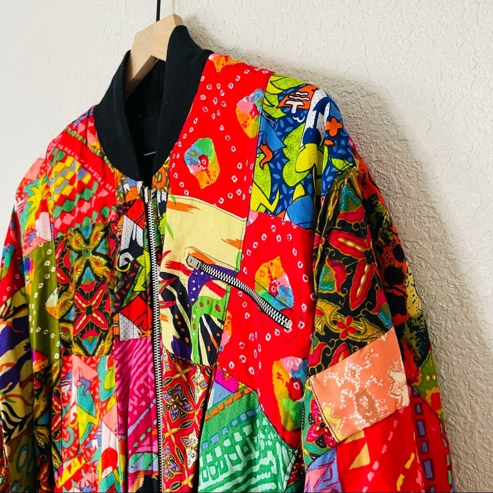Vintage Kenar Vibrant Batik Patchwork Soft Zip Up… - image 5